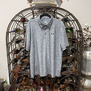 Under Armour Heat Gear Men's Heathered Gray Polo Shirt